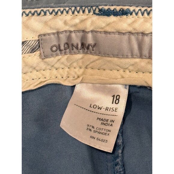 Old Navy Womens Low-Rise Blue Chino Pants Size 18 Cotton/Spandex - Picture 4 of 6